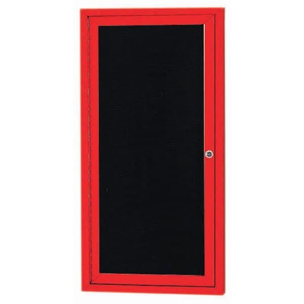 Aarco Enclosed Letter Board Directory w/ Powder Coated Red Aluminum Frame, 24''Hx12''W, 1 Door ADC2412R - main