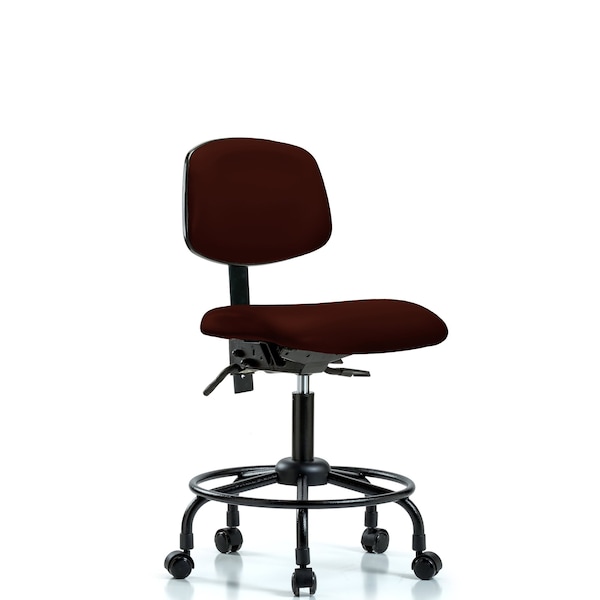 Blue Ridge Ergonomics Desk Chair Desk Chair, Vinyl, Chrome Tilt Glides, Ruby, No Arms, 21" to 26" Height, Vinyl, Burgundy BR-VDHCH-RT-T1-A0-RC-8569 - main
