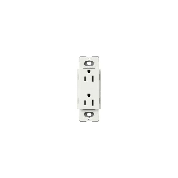 Lutron 15A Satin Colors Duplex Receptacle, Radiant White SCR-15-RW - main