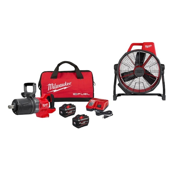 Milwaukee Tool M18 FUEL 1" HTIW w/ONE-KEY Kit + M18 Fan 2868-22HD, 0821-20 - main
