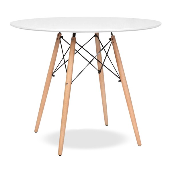 Homeroots 36" White And Natural Solid Wood Dining Table 520871 - main