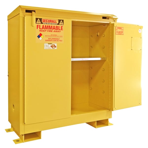 Securall Hazardous Material Storage Cabinet, 30 gal, 1 Shelves, Steel, 43 in W x 50 in H x 18 in D A330WP1 - main