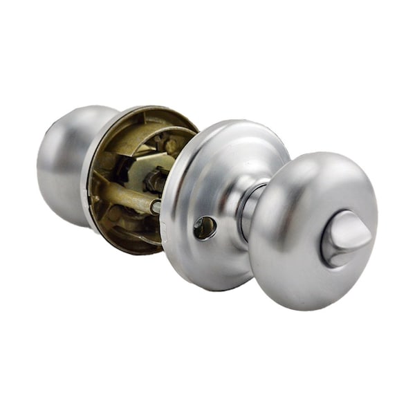Kwikset Hancock Knob Entry Door Lock SmartKey with New Chassis with 6AL Latch, RCS Strike Satin Chrome Finish 740H-26DS - main