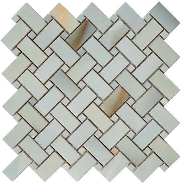 Apollo Tile Splendor 12x12 Turchese Porcelain Mosaic Onyx Basketweave Wall and Floor Tile (4.84 sq ft/case), 5PK APLIMPONXTURMO - main