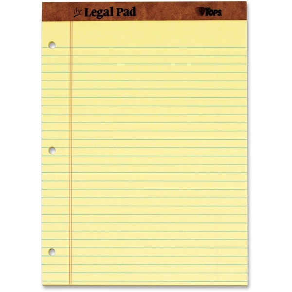 Tops Business Forms TOPS, inTHE LEGAL PADin RULED PADS, WIDE/LEGAL RULE, 11.75 X 8.5, CANARY, 12PK 75351 - main