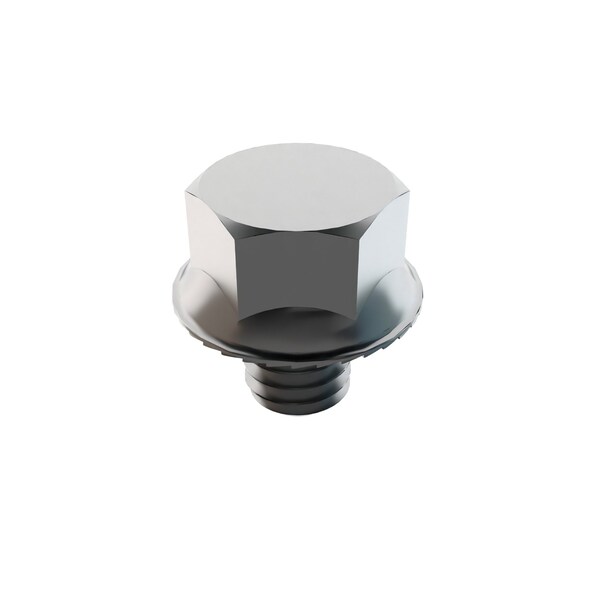 Zoro Select Not Graded, 5/16"-18 Serrated Flange Bolt, Plain Stainless Steel, 3/8 in L, 50 PK 1-SFH-31C-37 - main
