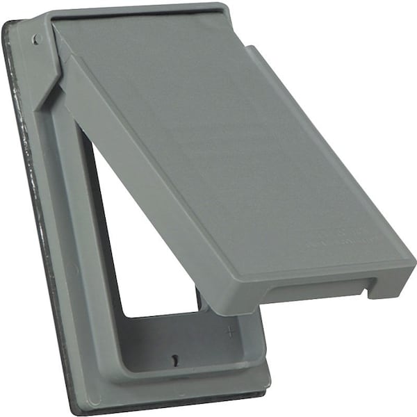 Eaton Wiring Devices Cover, 4-3/4 in L, 2-61/64 in W, Rectangular, Thermoplastic, Gray, Electro-Plated S2966 - main