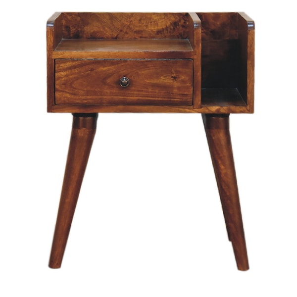 Homeroots 22" Brown Solid Wood One Drawer Nightstand 651561 - main