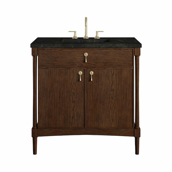 James Martin Vanities Kinnsden 36" Single Vanity, Sable Oak w/ 3 CM Phantome Eclos Top D680-V36-SBK-3PHT - main