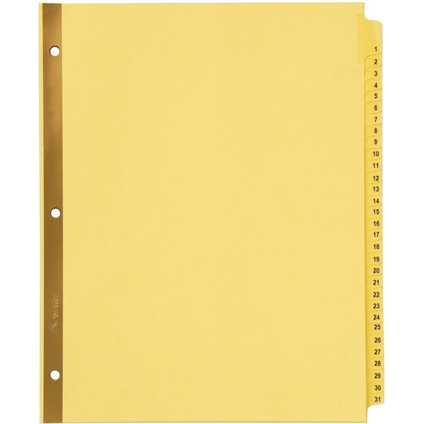 Avery Dennison Avery Laminated Tab Divider, Printed 1 to 31, 8.5"x11", 31 Tabs, Buff/Buff 11308 - main