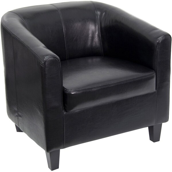 Flash Furniture Transitional Lounge Chair, Black Back, 29-3/4 in W 29" L 28" H, Sloping, Leather Seat BT-873-BK-GG - main