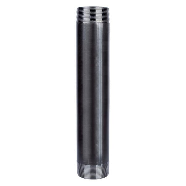 Stz Industries 3 in. MIP each X 3 in. D MIP Black Steel 12 in. L Nipple 3503X12 - main