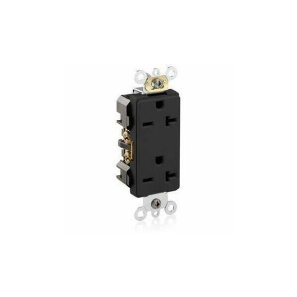 Leviton PlugsandReceptacles, 20A, 250VAC, Blk, Nylon 16462-E - main