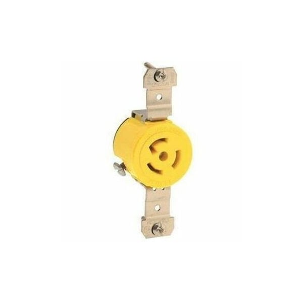 Leviton LockingReceptacle, 15A, 1-1/2hp, 125VAC, Ylw 47CM-10 - main