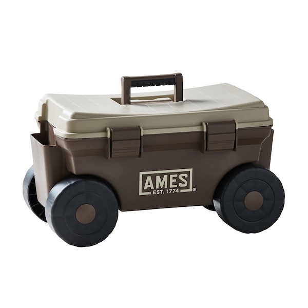 Ames Garden Cart Caddy, 4-Wheel, Tool Storage, Snap-close Lid 20213200 - main