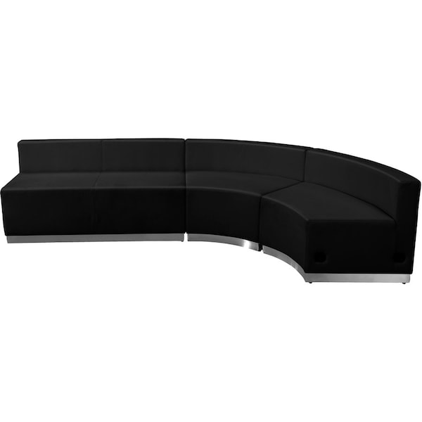 Flash Furniture 3 pcs. Living Room Set, 25-1/4" to 52-1/2" x 27", Upholstery Color: Black, Series: Alon ZB-803-750-SET-BK-GG - main