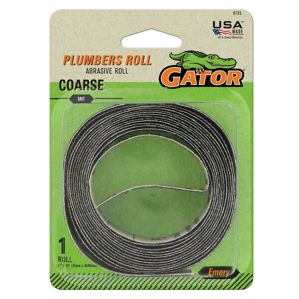 Gator Finishing Emery 1 in x 10 ft Plumbers Abrasive Roll, Coarse 4735 - main