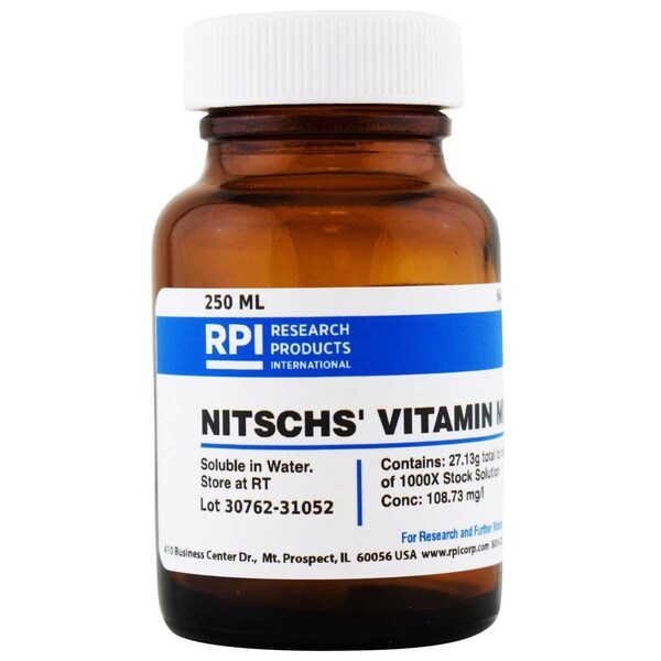 Rpi Nitschs Vitamin Mixture, 27.13 Grams of Powder, Makes 250 Milliliters of 1000X Solution N43010-0.25 - main