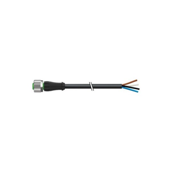 Murrelektronik Cordset, Straight, M12, Black, 22 AWG, 4A 7000-12221-6140100 - main