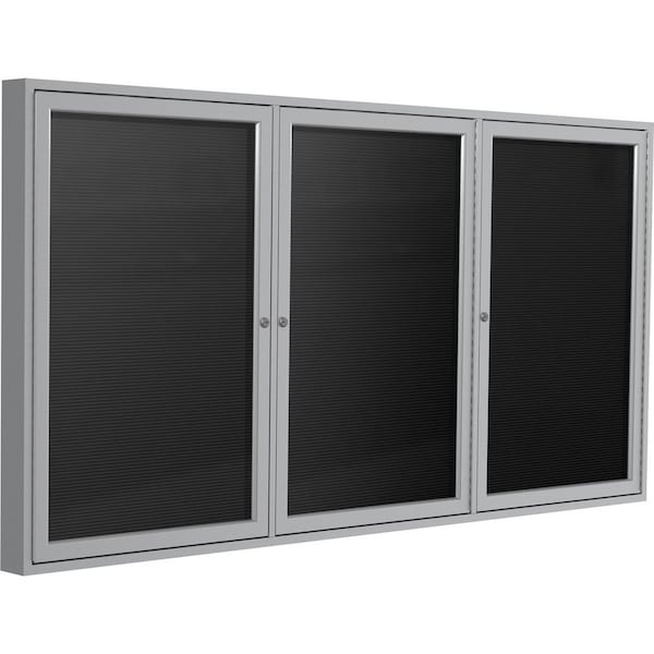 Ghent Enclosed Letter Board 48"x96", Satin PA34896BX-BK - main
