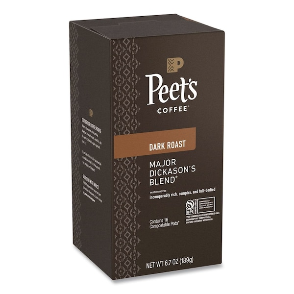 Peets Coffee & Tea Major Dickason's Blend Coffee Pods, Dark Roast, 96PK PCE02781 - main