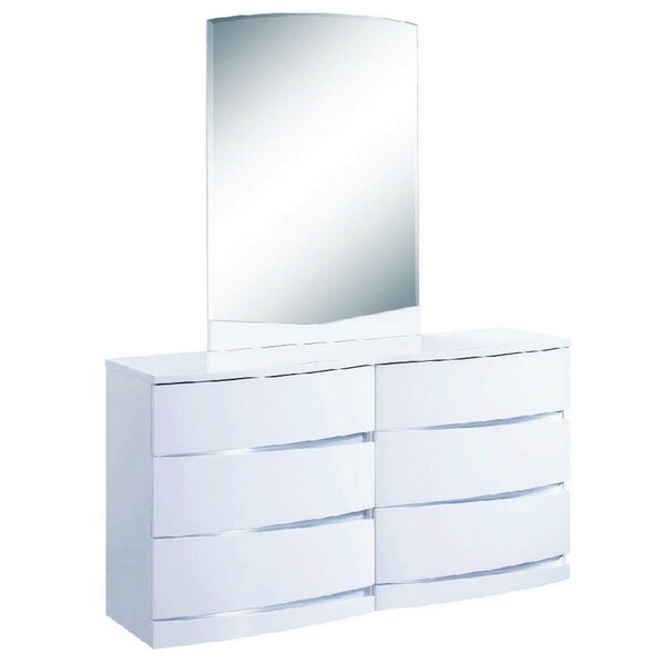 Homeroots 32" Exquisite White High Gloss Dresser 329631 - main