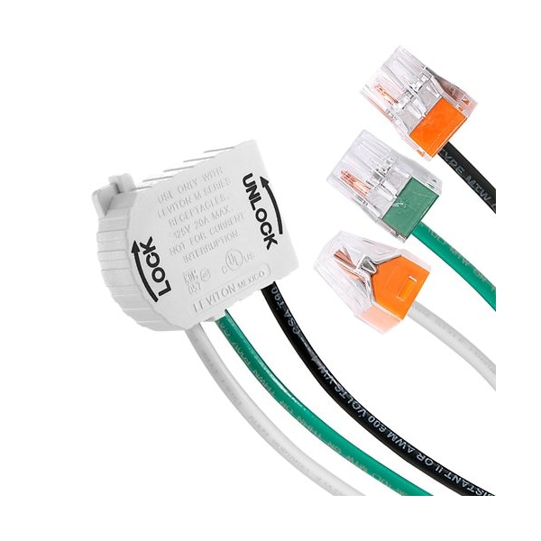 Leviton Angled Wiring Module, 90 Degree, 20A MSTWL-WT6 - main