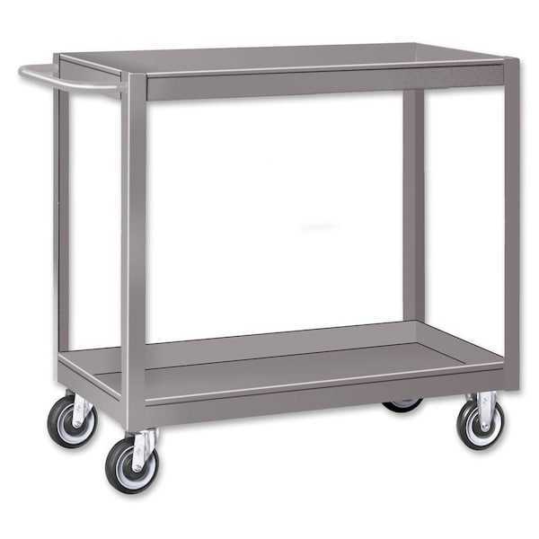 Pucel Tray Top Service Cart, 24 in W x 36 in D x 36 in H, 2 Shelves, Gray SC-2436-2-C5 - main