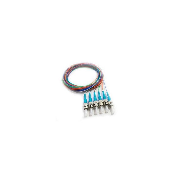 Cable Wholesale Fiber Pigtail, MM, OM4, 6 Fiber, ST/PC, 3M, Aqua Boot 15F1-51006 - main