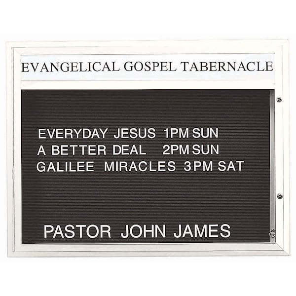 Aarco 47 in W, 36 in H, Black Letterboard/White Powder Coated Frame DBM3647W - main