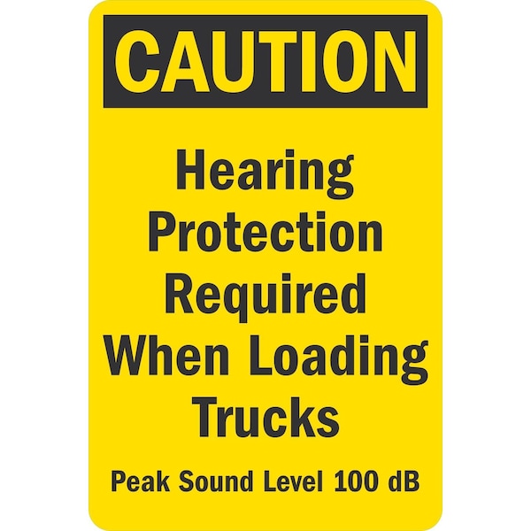 Lyle Hearing Protection Required When Loading Trucks, Peak Sound, 12x18, High Intensity Prismatic, Yellow G-4218-HI_12x18 - main