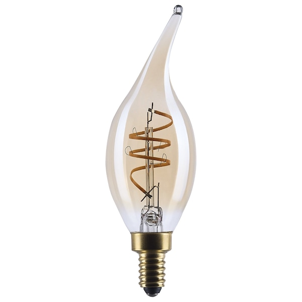 Satco 5.5 Watt CA11 LED 2000K CCT Candelabra Base Clear Glass Amber Coil Filament Dimmable 120 Volt S14221 - main