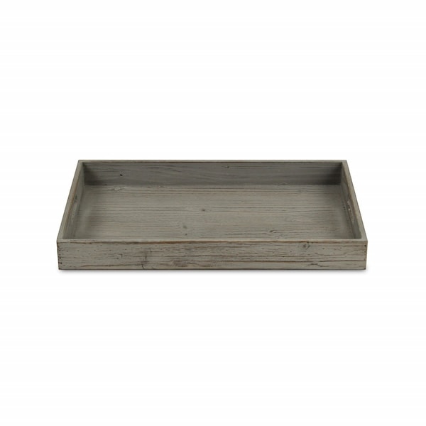 Homeroots 19in Gray Minimalist Wooden Tray 399619 - main