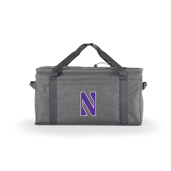 Picnic Time Family Of Brands NCAA Northwestern Wildcats 64 Can Collapsible Cooler, Large Insulated Soft Cooler Bag 716-00-105-434-0 - main