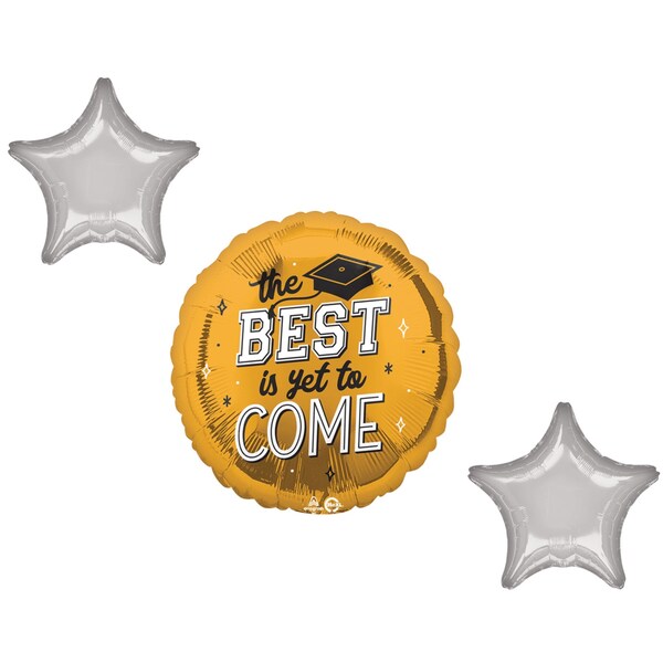 Loonballoon Graduation Grad Theme Balloon Set, 28 Inch Helium Saver Jumbo Graduation Best Is Yet To Come Balloon 97253 - main