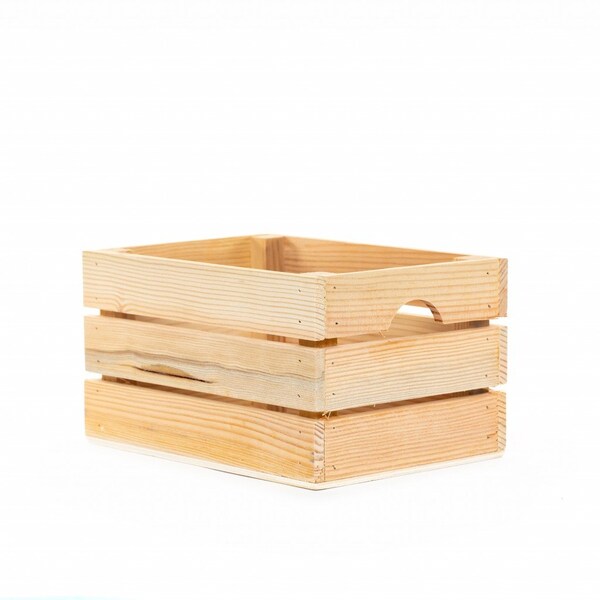 Homeroots 9" Organic Natural Distressed Wood Stacking Milk Crate 471953 - main