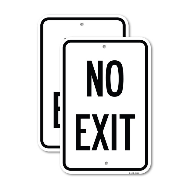 Signmission Parking Lot Sign No Exit, 18'' X 24'' 2 Signs, Heavy Gauge Aluminum, 2PK A-1824-2PACK-23420 - main