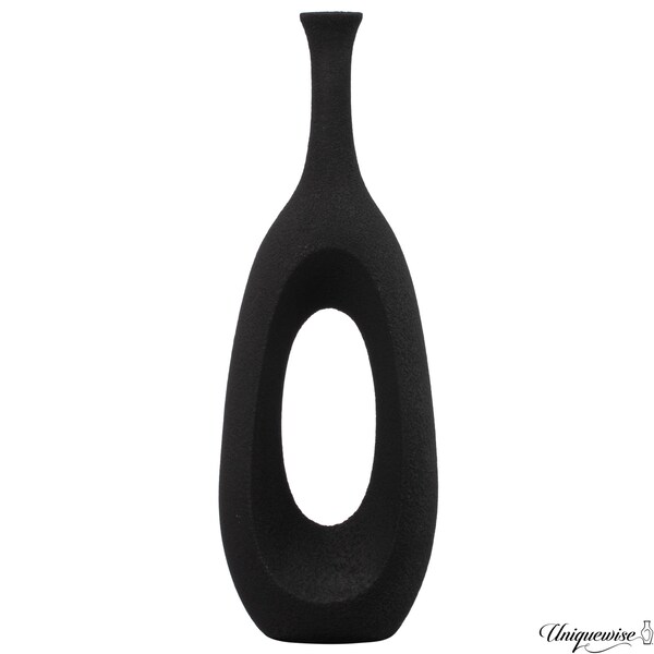 Uniquewise 36-Inch Frosted Black Fiberglass Tall Floor Vase - Decorative Vase for Modern Home Decor QI004676.M - main