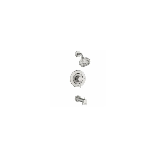 Moen Arylis Posi-Temp Tub & Shower Faucet, Spout, Showerhead, Brushed Nickel 82770SRN - main