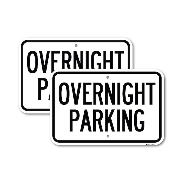 Signmission Overnight Parking, 18'' X 24'' 2 Signs, Heavy Gauge Aluminum, 2PK A-1824-2PACK-23514 - main