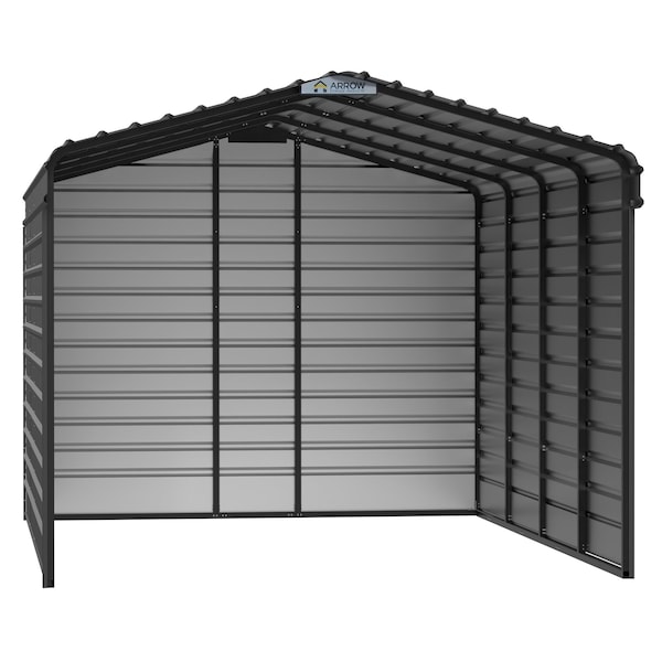 Arrow Storage Products 12 x 20 x 9 ft Charcoal Steel Carport with 3 Wall Kits CPHC122009ECL3 - main