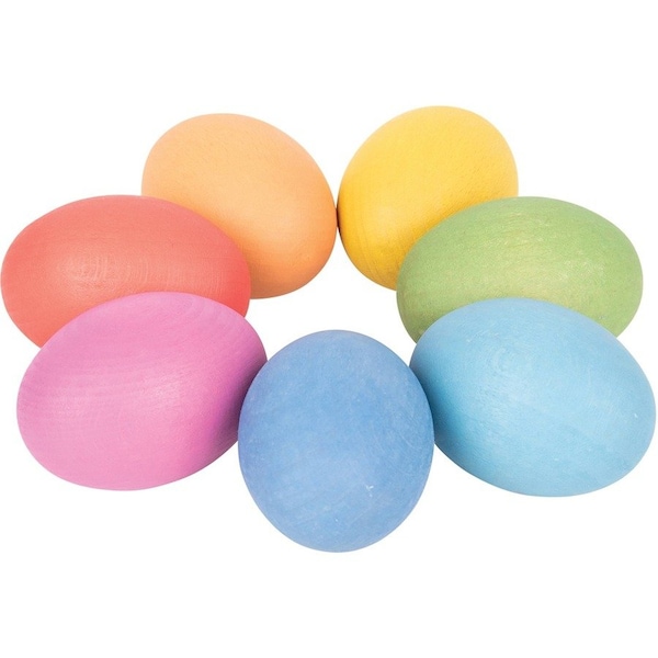 Tickit Rainbow Wooden Eggs, Set of 7 Colors, 7PK 74005 - main
