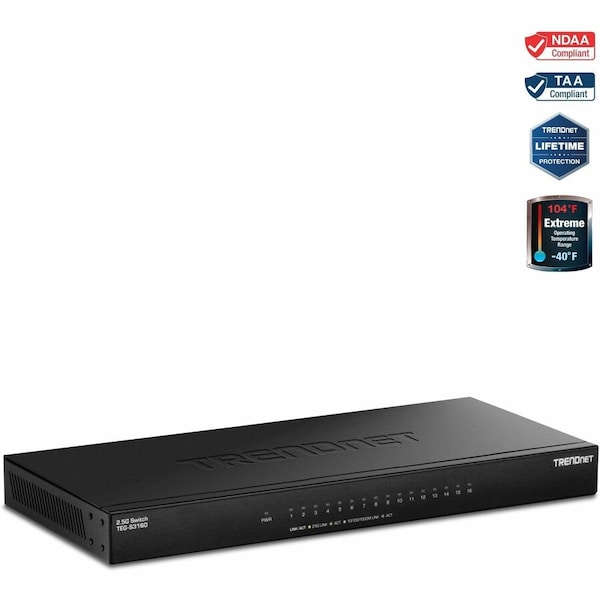 Trendnet 16-Port Unmanaged 2.5G Desktop Switch TEG-S3160 - main