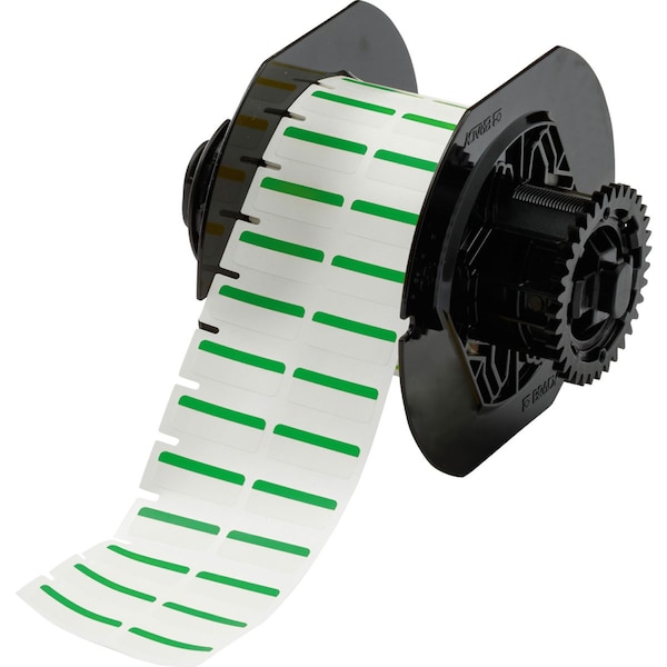 Brady Color Polyester Laboratory Labels 0.375 in H x 1 in W Green, White 1500/RL B33-152-494-GN - main