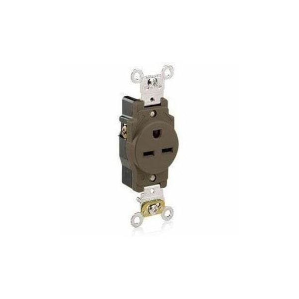 Leviton PlugsandReceptacles, 15A, 250VAC, Brn, Nylon 5661 - main