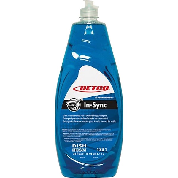 Betco Simplicity In-Sync Dishwashing Liquid - Concentrate Liquid - 38 fl oz - Fresh Ozonic Scent 1851B900 - main