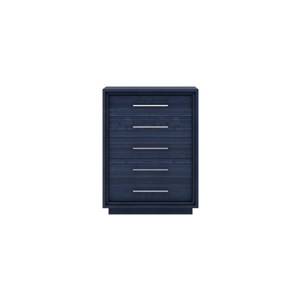 Homeroots 36" Blue Wood Five Drawer Gentlemens Chest 714481 - main