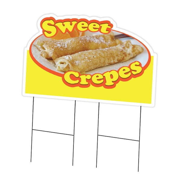 Signmission Sweet Crepes Die Cut Yard Sign & Stake outdoor plastic coroplast window, C-DC-2436-DS-Sweet Crepes19 C-DC-2436-DS-Sweet Crepes19 - main