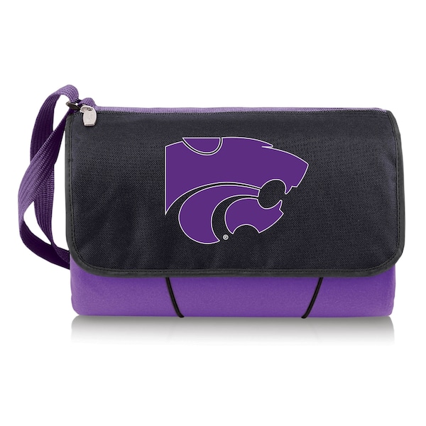Picnic Time Family Of Brands NCAA Kansas State Wildcats Blanket Tote Outdoor Picnic BlanketPurple with Black Flap 820-00-101-254-0 - main