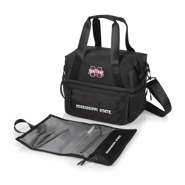 Picnic Time Family Of Brands NCAA Mississippi State Bulldogs Tarana Lunch Bag Cooler with Utensils made from Recycled Material 515-01-179-384-0 - main